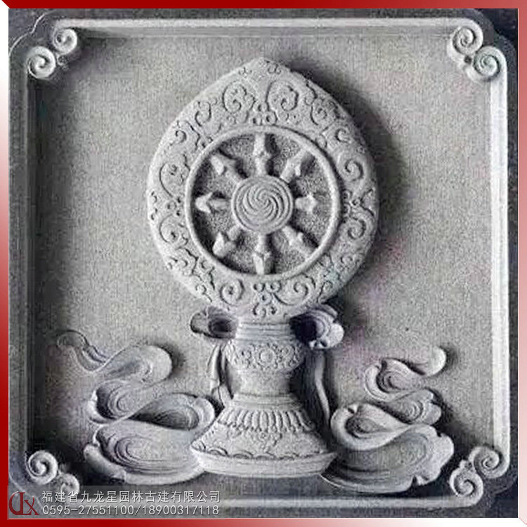 石雕浮雕佛八寶圖案-吉祥結